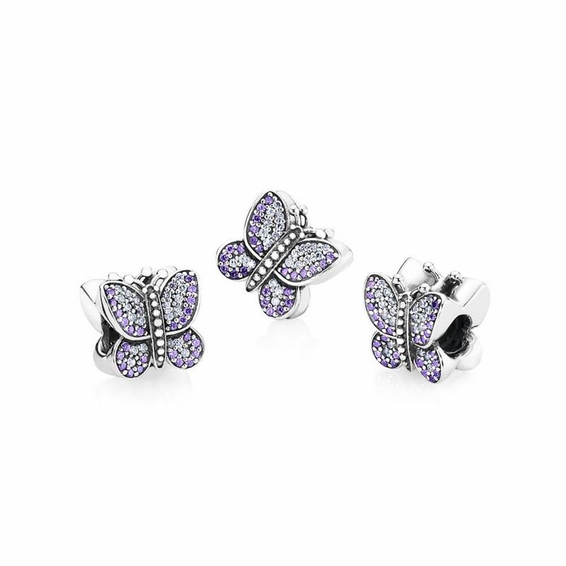 Pandora Sparkling Butterfly Charm NZ, Sterling Silver (653712-PMD)